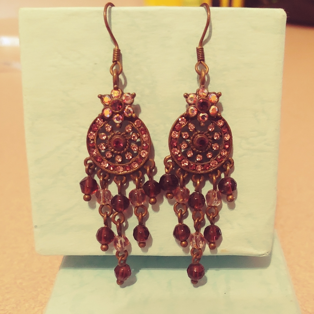 Lia Sophia Rhinestone and Bead Dangle Earrings